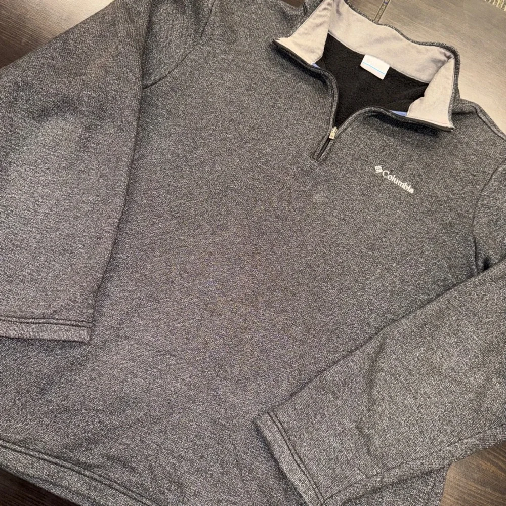 Columbia‎ Fleece Pullover Mens XL Gray Excellent Heathered 1/4 Zip AM1534